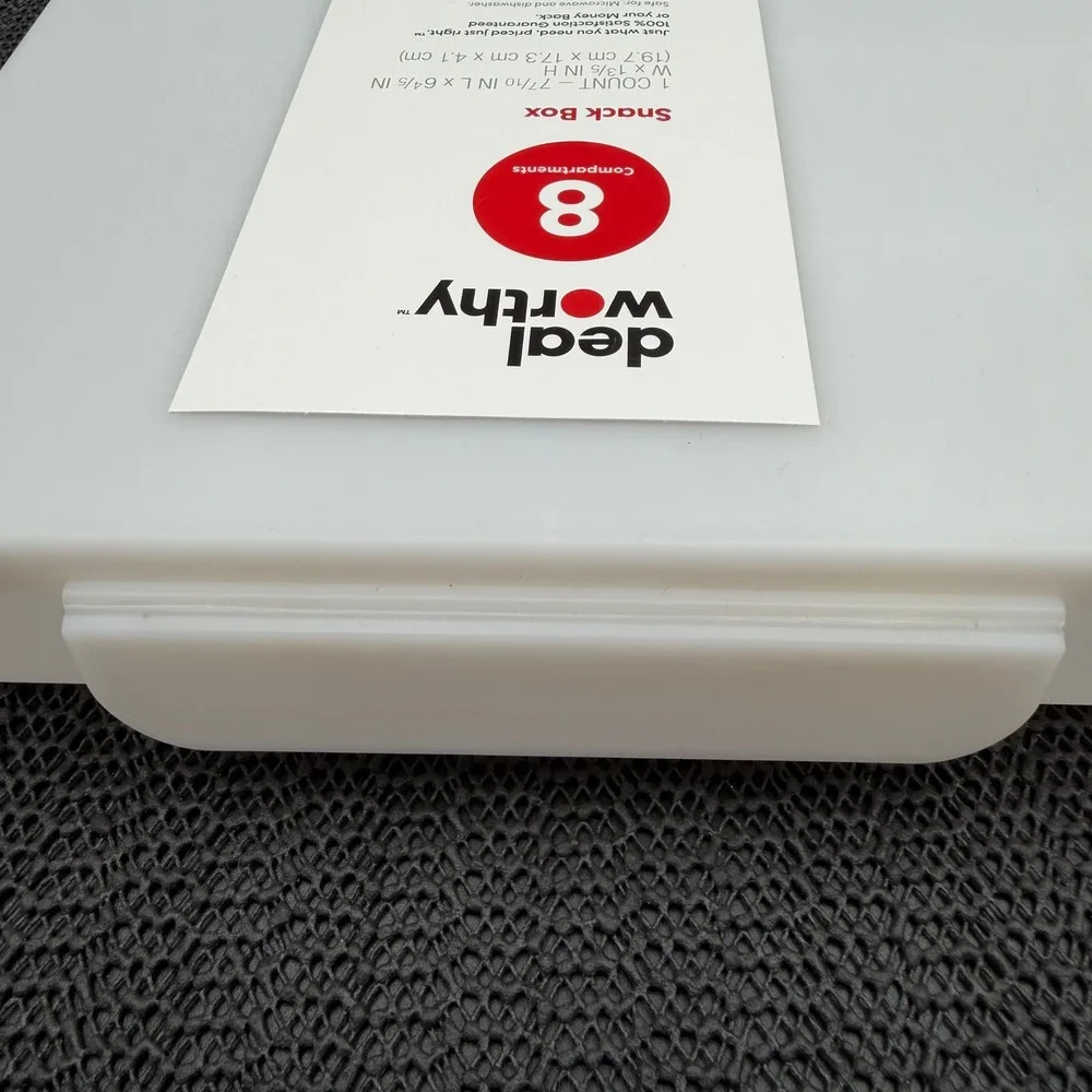 Deal Worthy 8 Compartment Snack Box White Translucent Food Storage 069055889